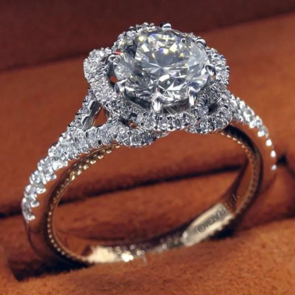 ▶925 Silver Plated Twisted Vintage Carved Bridal Beautiful Wedding Ring, L150